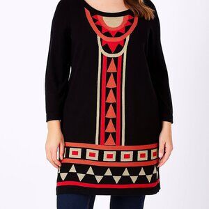 H&M Aztec Print Bodycon Long Sleeve Dress